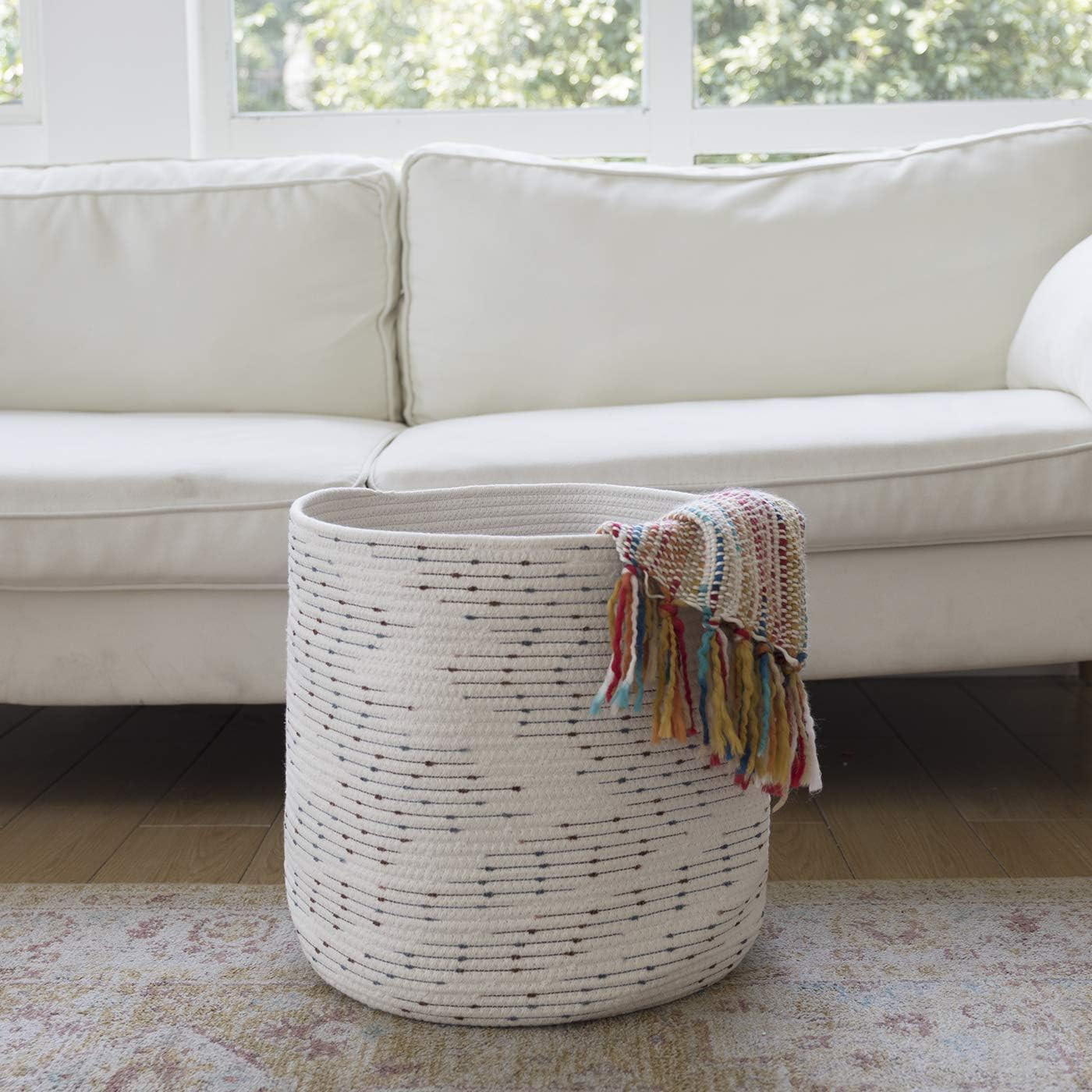 LA JOLIE MUSE 15” Large Cotton Rope Storage Basket, Versatile Organization and Storage Bin Orga... | Amazon (US)