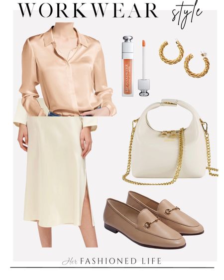 Workwear Style 

Silk top
Silk skirt
Amazon bag 
Gold Jewelry

#LTKstyletip #LTKunder50 #LTKworkwear
