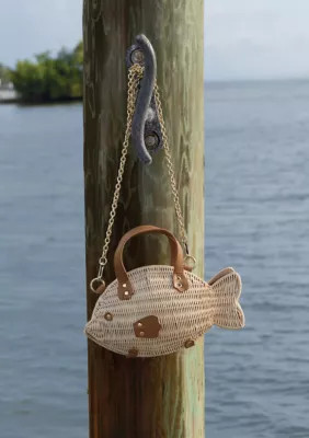 Sewing Down South x Crown & Ivyâ¢ Rattan Fish Crossbody with Handle | Belk