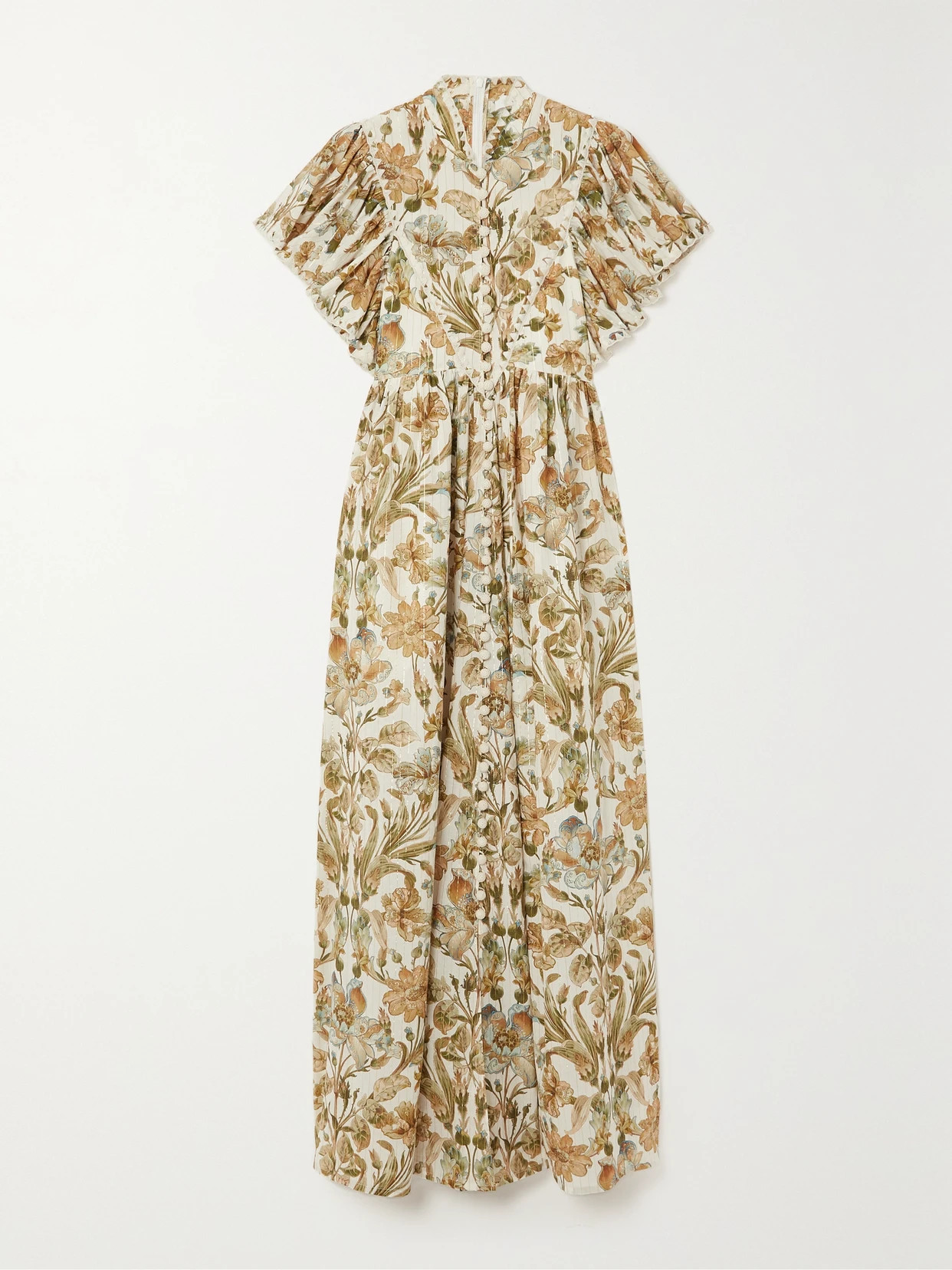 Zimmermann - Chintz Metallic Floral-print Cotton-blend Voile Maxi Dress - Ivory | NET-A-PORTER (US)
