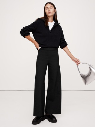 Wide-Leg Everywhere Ponte Cropped Pant | Banana Republic (US)