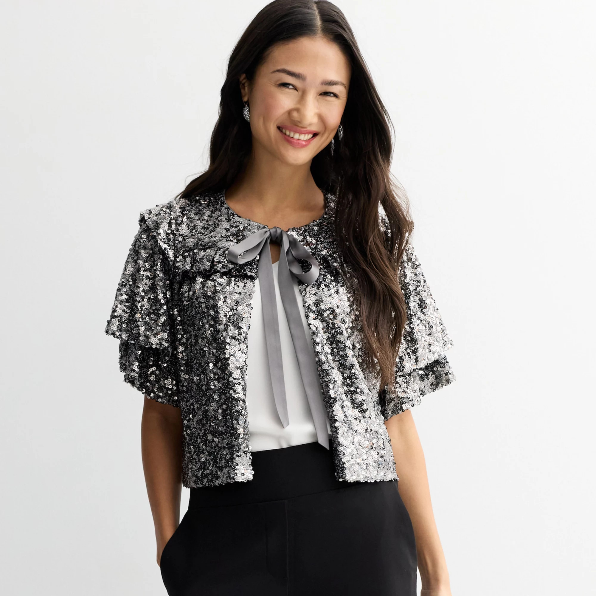 Women's MNK Sequin Tie Front Top | Kohl's