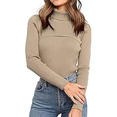 PRETTYGARDEN Women's Fall Fashion Turtleneck Pullover Sweaters Casual Long Sleeve Cable Knit Fitt... | Amazon (US)