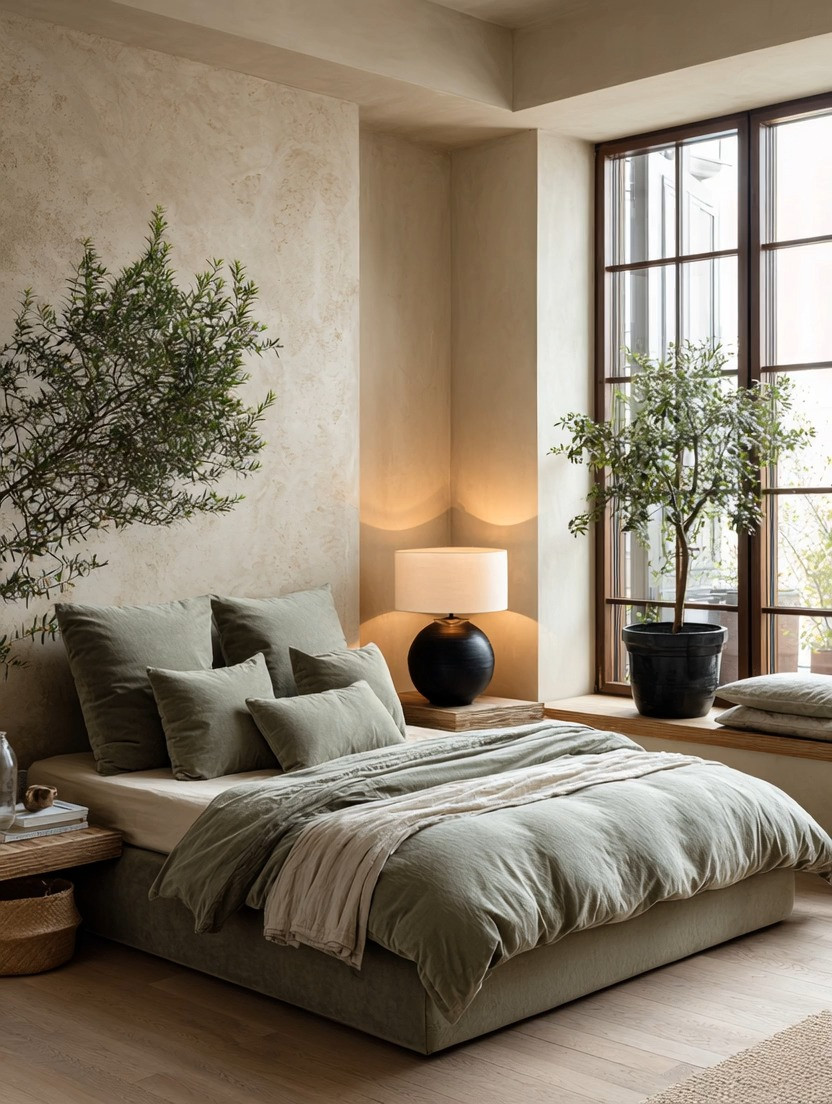 One of the easiest ways to refresh a bedroom isn't changing the bed. It's changing the light.

Most bedrooms rely entirely on overhead lighting, but beautiful bedrooms are built with layers of light.

A well-proportioned table lamp creates a softer atmosphere, a warmer glow, and a much more relaxing space at the end of the day. During the daytime, it acts as a decorative piece. In the evening, it completely transforms the mood of the room.

We especially love the combination of a black base and ivory shade. The contrast feels timeless, elegant, and works with virtually every design style.

Pair it with calming sage green bedding and natural elements like an olive tree, and you've created a bedroom that feels more like a boutique hotel suite than a typical bedroom.

No renovation.

No major furniture changes.

Just a few intentional pieces that make every morning and evening feel a little more beautiful.

✨ Layered lighting. Timeless bedding. Everyday elegance.

#BedroomRefresh #TableLampDecor #LayeredLighting #SageGreenBedroom #ElegantAndDriven 

 #LTKHome