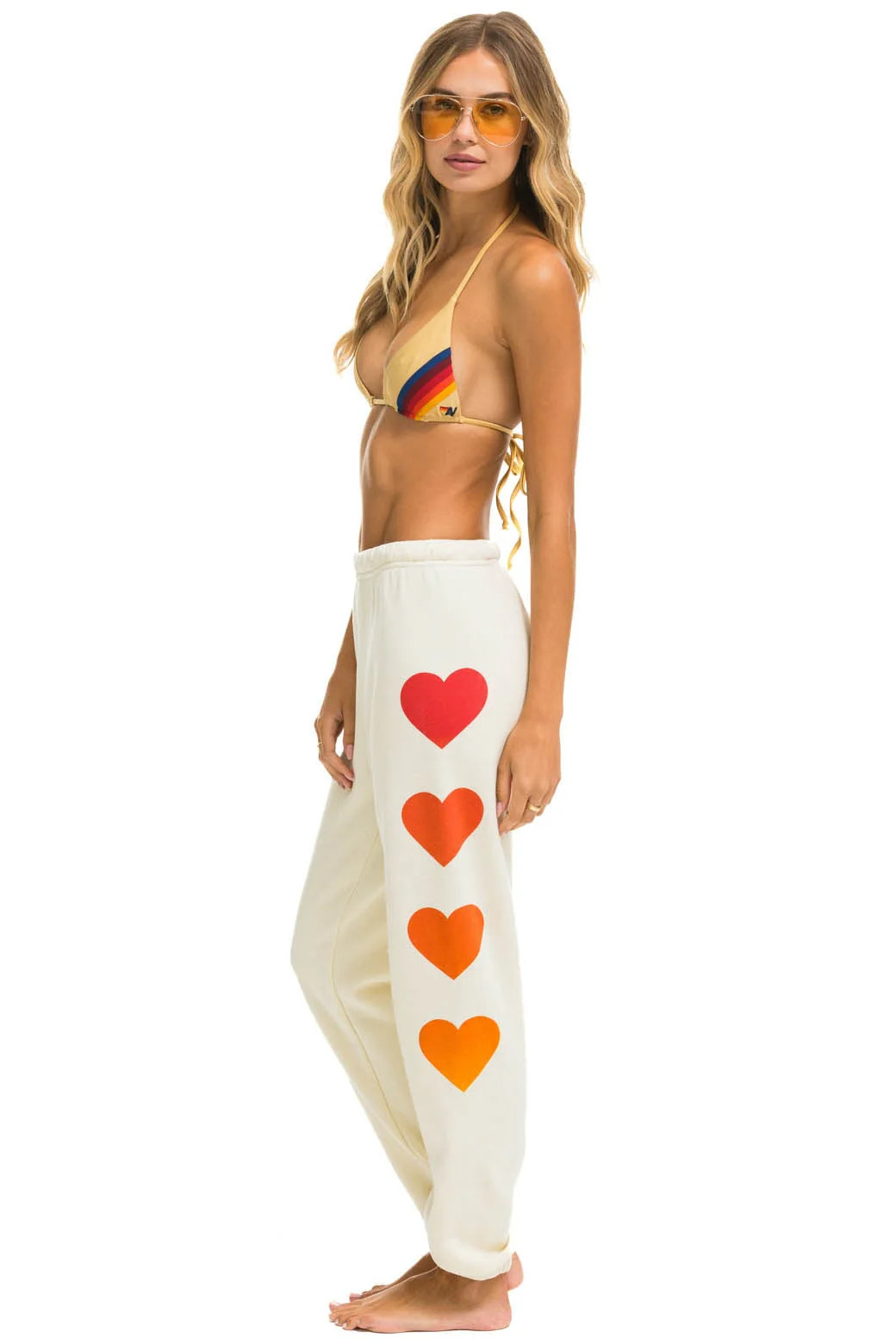 HEART FADE 4 SWEATPANTS - VINTAGE WHITE | Aviator Nation