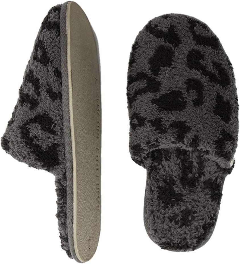 Barefoot Dreams CozyChic Barefoot in The Wild Slipper, Graphite/Carbon, SM | Amazon (US)