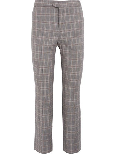 Nerys cropped plaid cotton-blend flared pants | NET-A-PORTER (US)