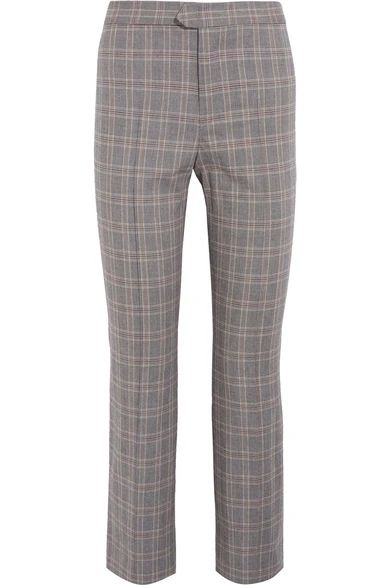 Nerys cropped plaid cotton-blend flared pants | NET-A-PORTER (US)