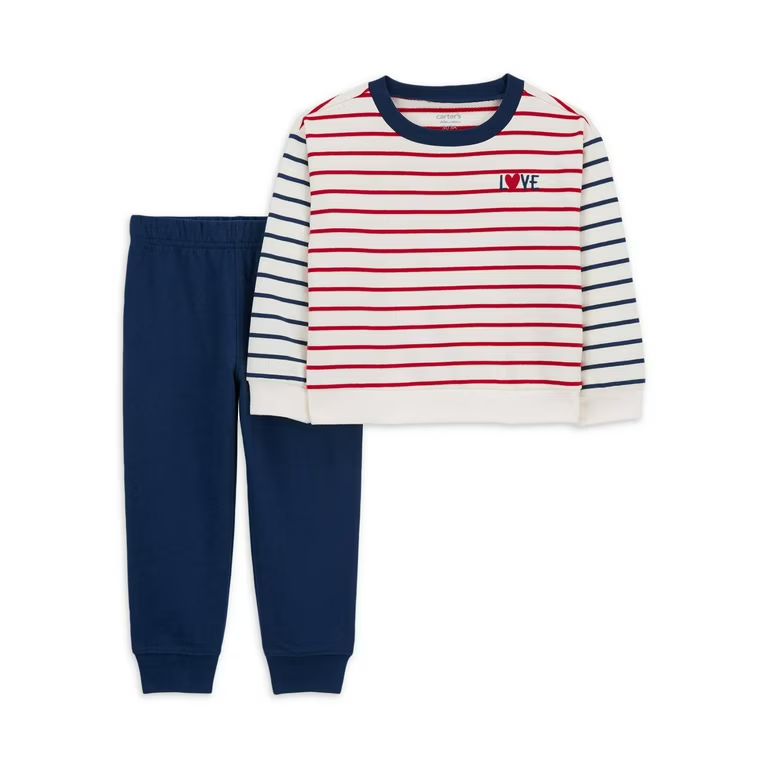 Carter's Child of Mine Baby and Toddler Boy Valentine's Day Outfit Set, 2-Piece, Sizes 12M-5T | Walmart (US)