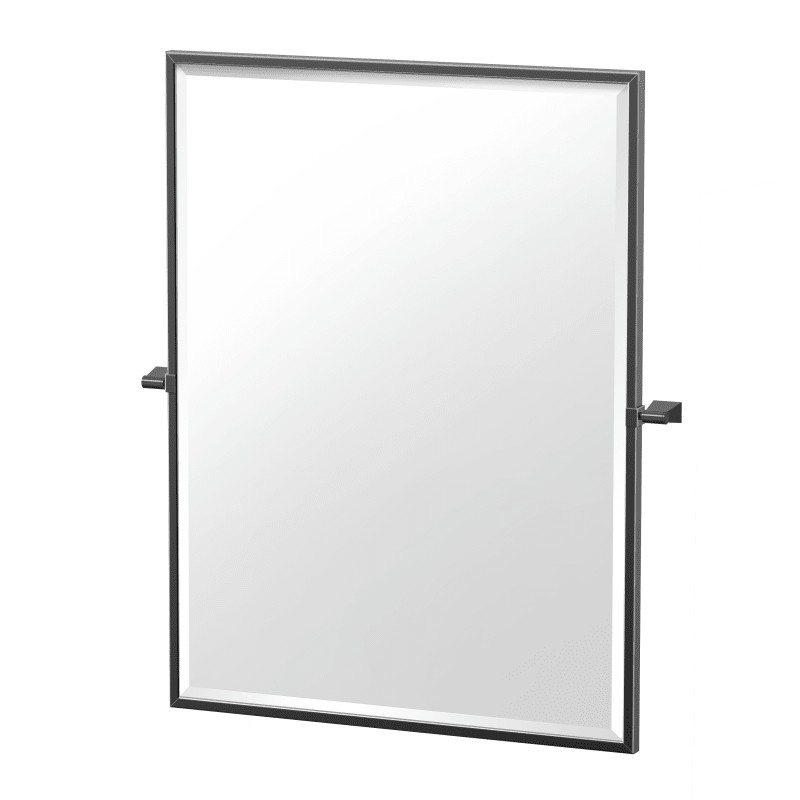 Gatco 4719MXFS Bleu 32-1/2" H x 27-1/2" W Rectangular Beveled Metal Framed Mirro Matte Black Home Decor Bathroom Mirror | Build.com, Inc.