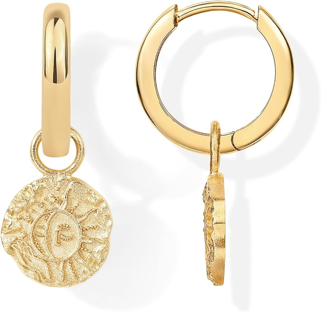 PAVOI 14K Gold Plated S925 Sterling Silver Post Lightweight Drop Dangle Huggie Hoop Earrings for ... | Amazon (US)