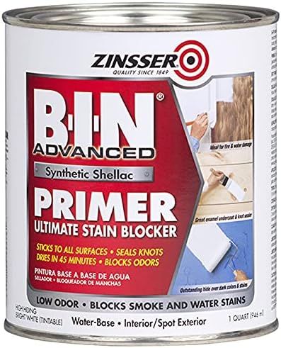 1 qt Zinsser 271009 White Zinsser, B-I-N Advanced Synthetic Shellac Primer Pack of 1 | Amazon (US)