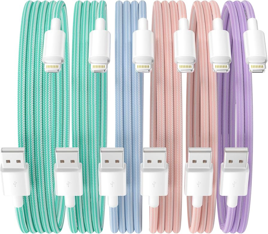 for iPhone Charger Cord, 6Pack (3/3/6/6/6/9FT) USB to Lighting Cable [Apple MFi Certified] Nylon ... | Amazon (CA)