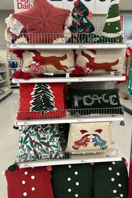 Target Christmas and holiday pillows in red green beige with trees Seasons greetings and so on.. linking all the $15-$20 

Target Christmas pillows #targetpillows #targetxhristmas #holidaypillows 

#LTKhome #LTKSeasonal #LTKHoliday