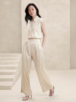 Satin Wide-Leg Pant | Banana Republic Factory