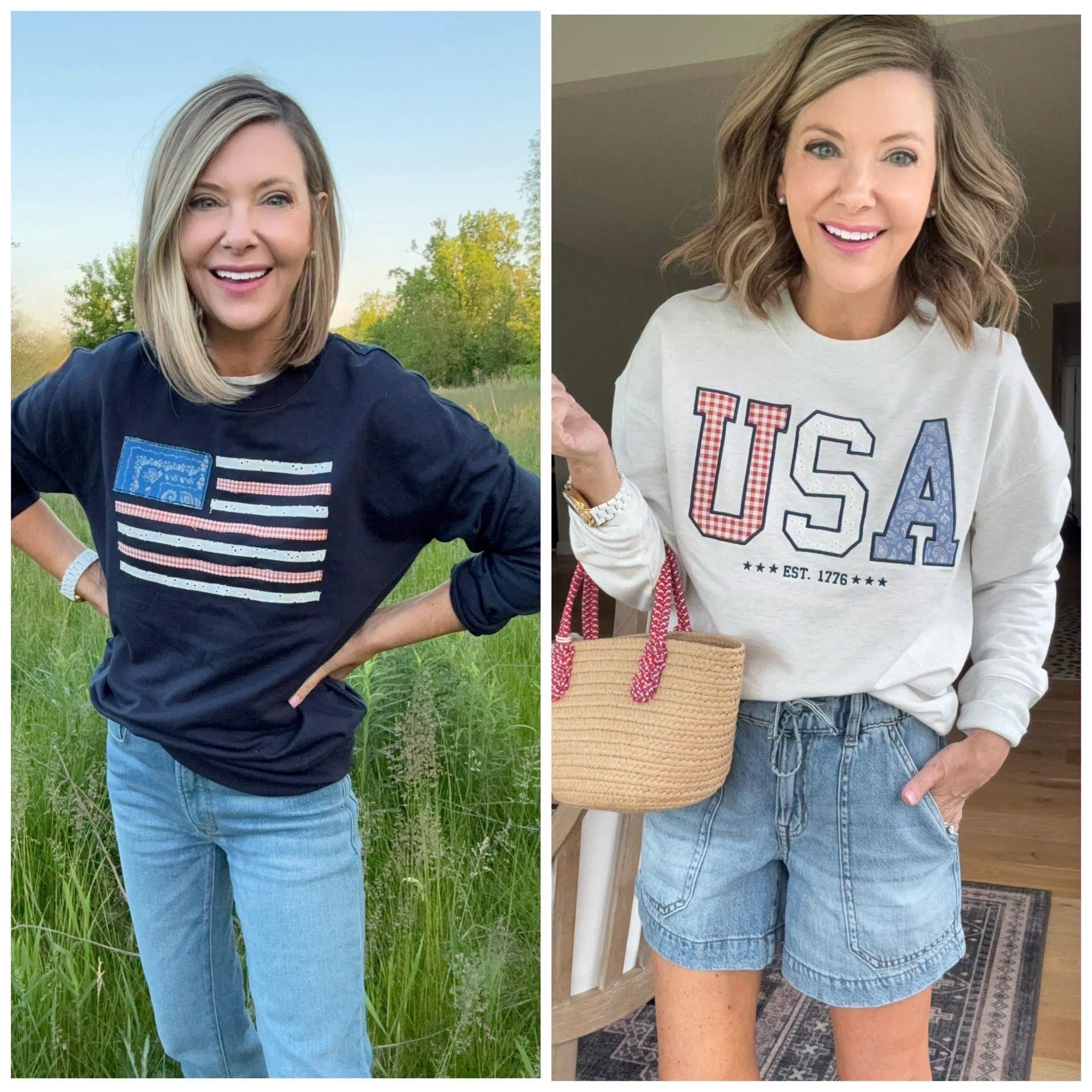 These cute Patriotic sweatshirts are 30% off right now, get them in time for the Fourth of July ￼🙌True to size!

#LTKootd #LTKSaleAlert #LTKSeasonal