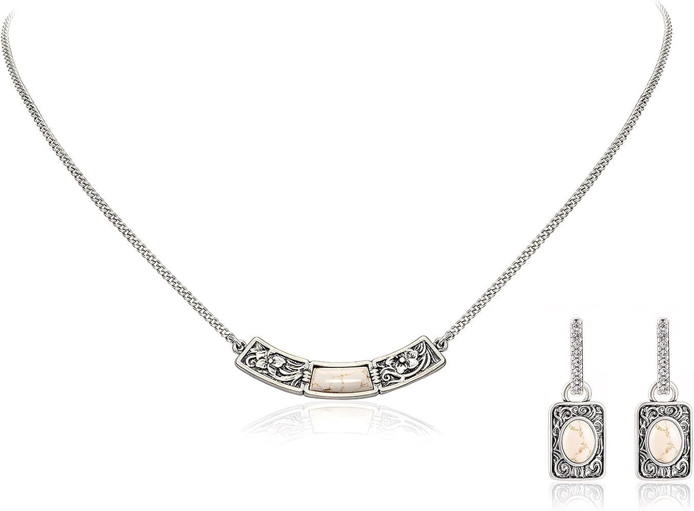 Montana West Wrangler Western Jewelry Set for Women Antique Gold Necklace and Earrings | Amazon (US)