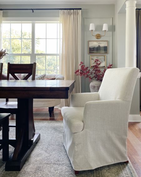 Dining chair from Target back in stock! Dining furniture, upholstered dining chair, pinch pleat curtains, threshold studio mcgee, studio mcgee 

#LTKhome #LTKFind #LTKstyletip