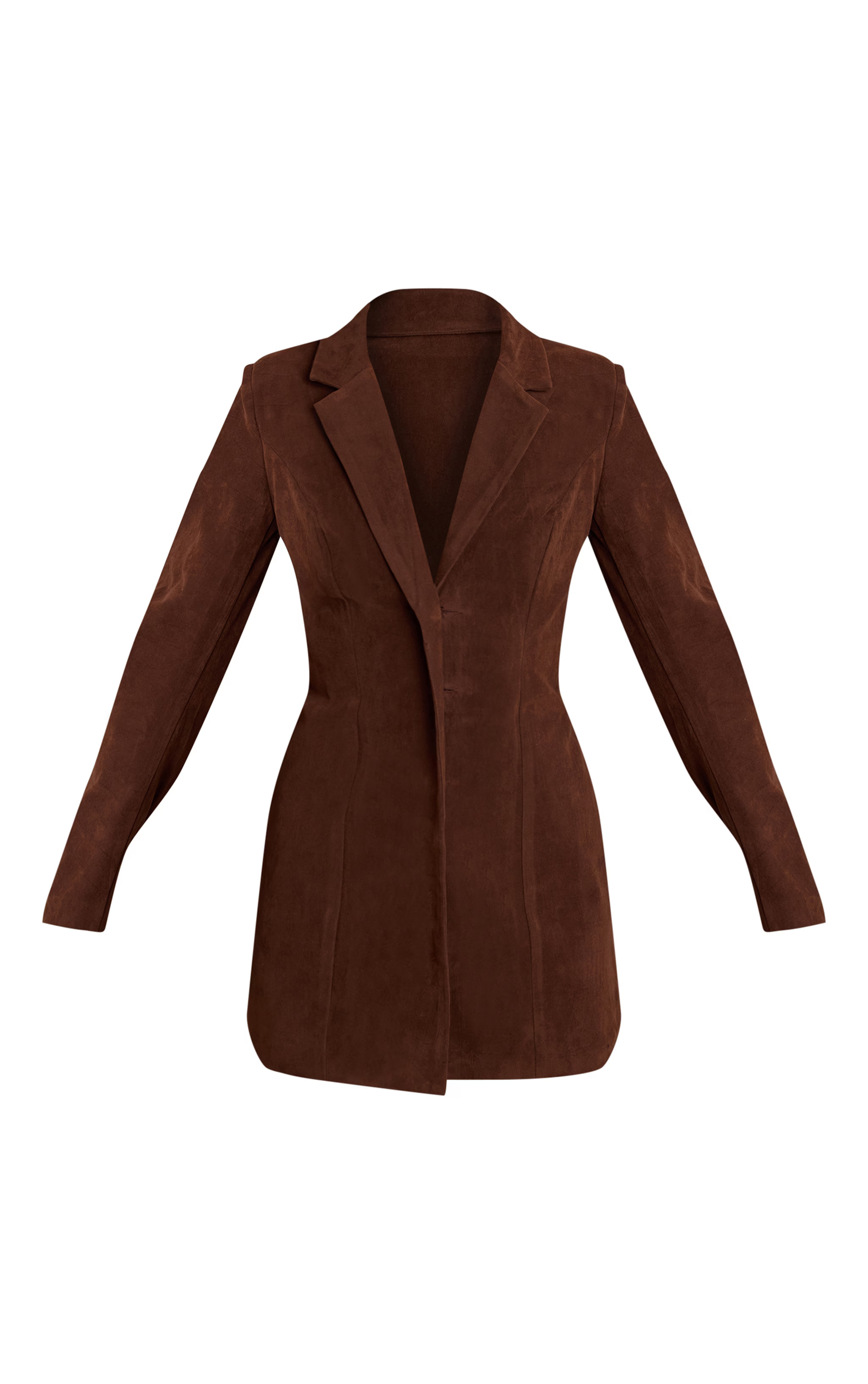 Brown Croc Faux Suede Blazer Dress | Pretty Little Thing (Australia & New Zealand)