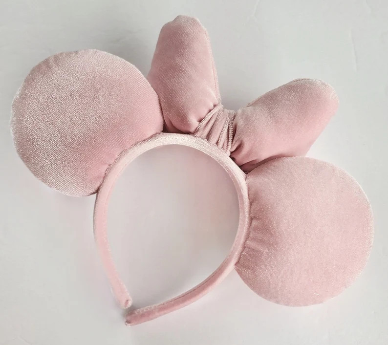 Soft Blush Light Pink Velvet Mouse Ears - Etsy | Etsy (Global)