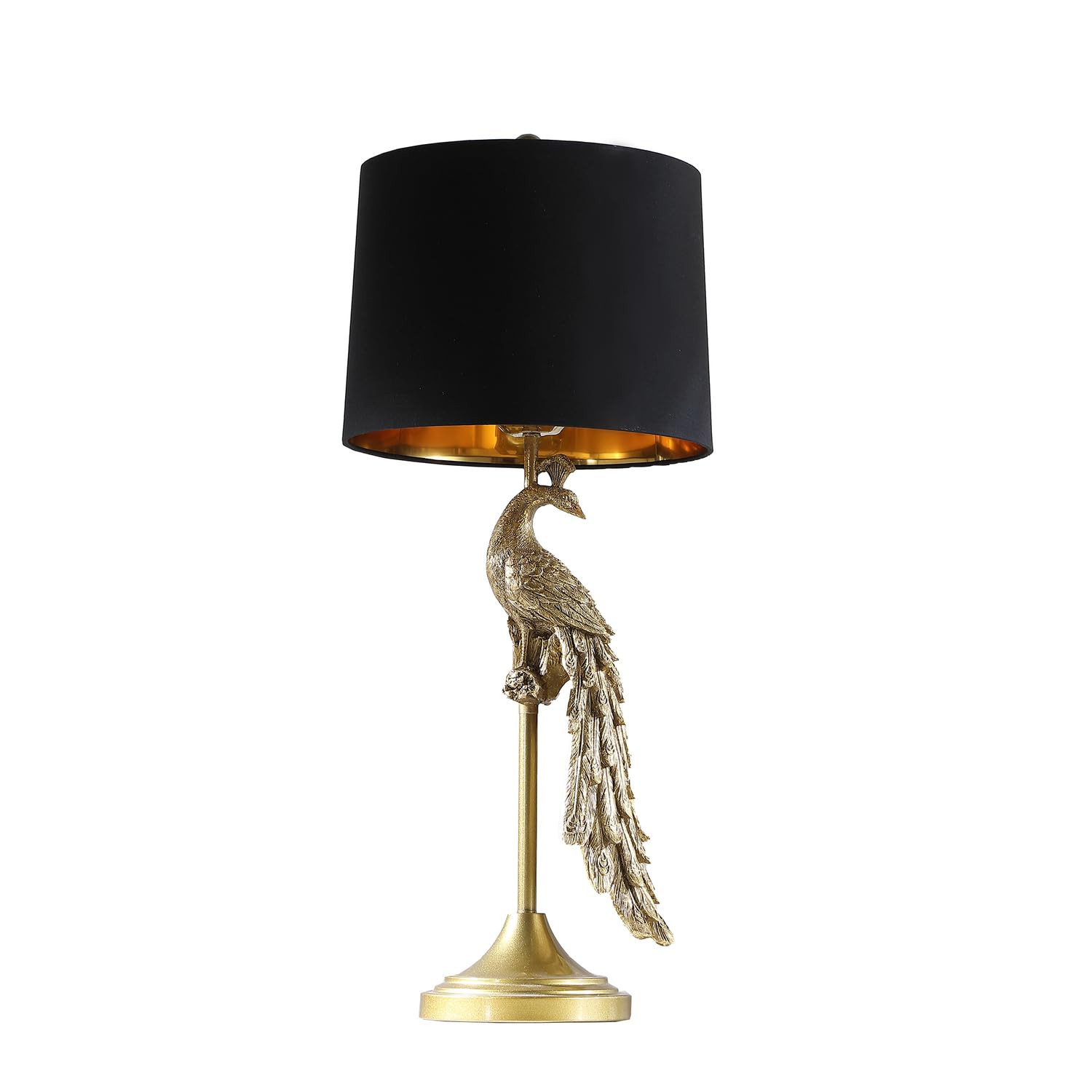 ORE International 29" in Modern Elegance Golden Peacock On A Pedestal Polyresin Table Lamp | Amazon (US)