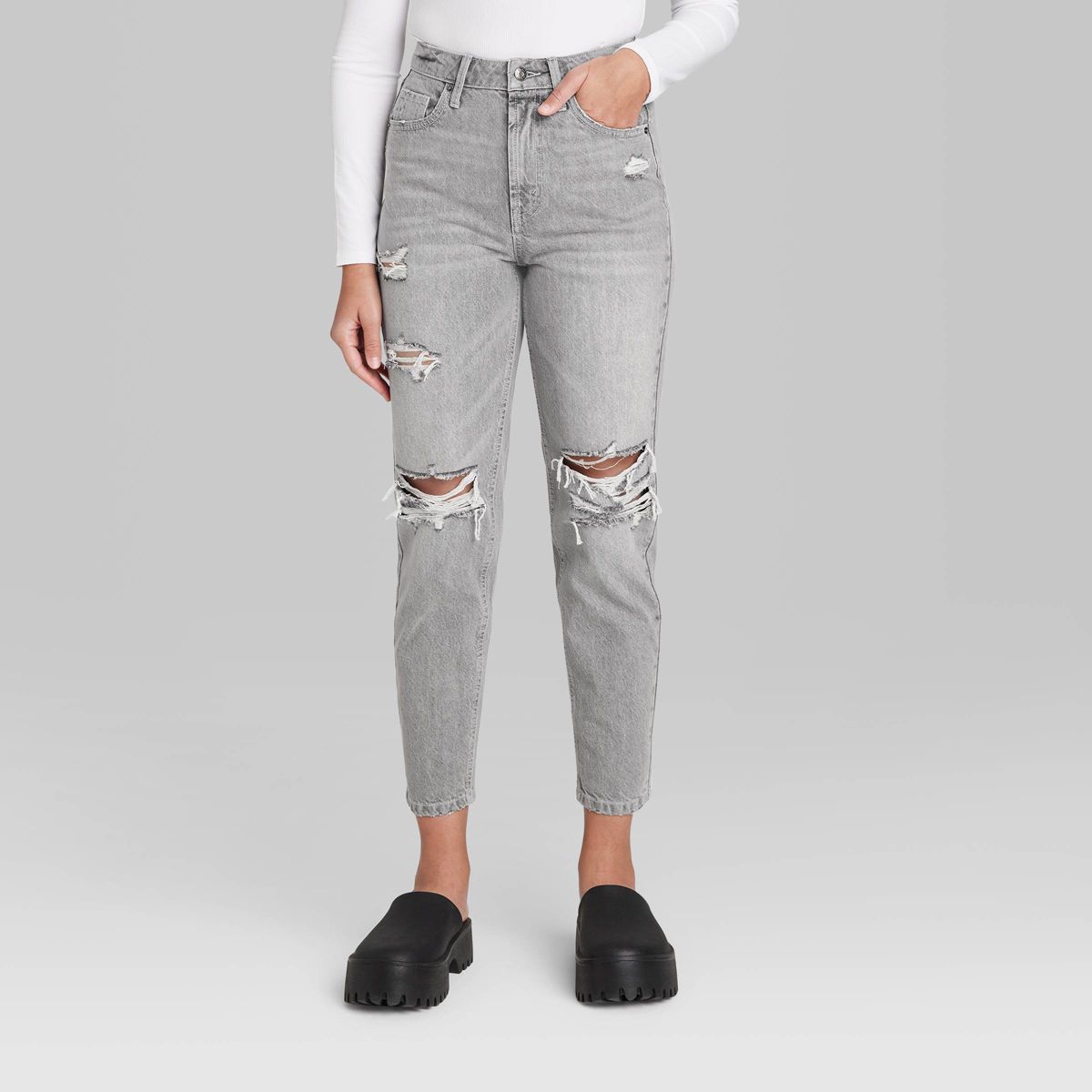 Women's Super-High Rise Tapered Jeans - Wild Fable™ Gray Wash | Target