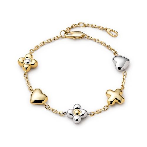 Ana Luisa Gold Bracelets for Women - 14K Gold Plated Dainty Chain with Heart, Plus Symbol, & Flower Charm - Hypoallergenic, Water-Resistant, & Tarnish-Free Jewelry - Adjustable Bracelets for Women | Amazon (US)