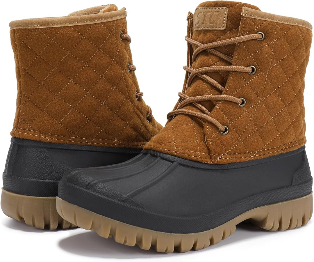 STQ Duck Boots for Women Waterproof Winter Boots Quilted Snow Boots | Amazon (US)