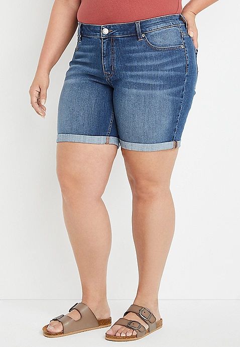 Plus Size m jeans by maurices™ Classic Mid Rise 8in Bermuda Short | Maurices