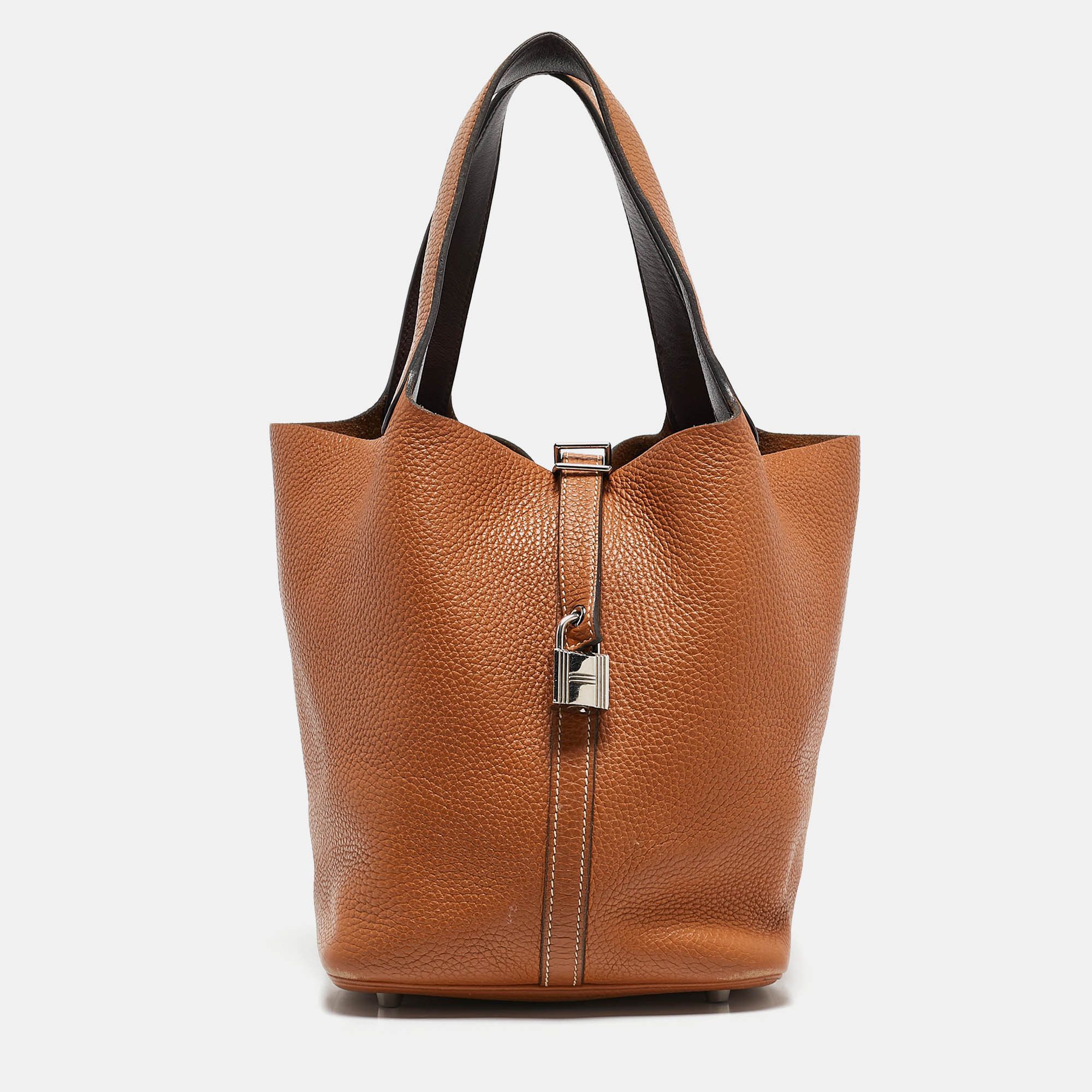 Hermes Gold/rouge Taurillon Clemence Leather Picotin Lock 22 Bag | Shop Simon
