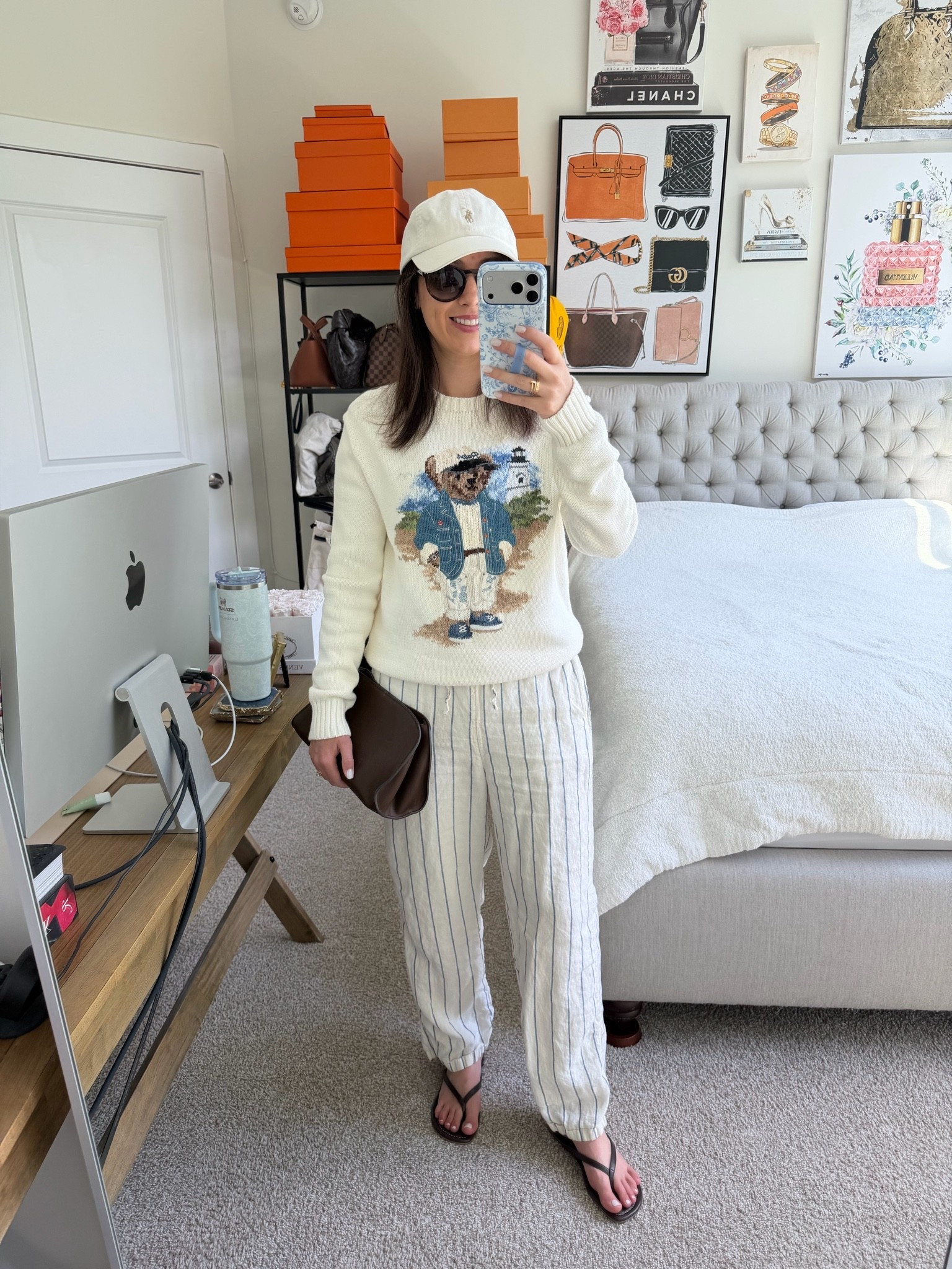 Obsessed with this Ralph Lauren bear sweater. Wearing my fave @jcrew linen pants

#LTKootd #LTKSeasonal