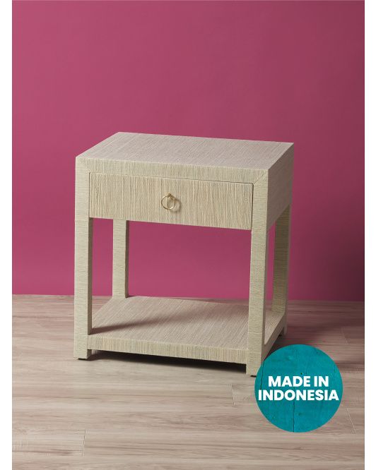 22in Raffia Wrapped Nightstand | Accent Furniture | HomeGoods | HomeGoods