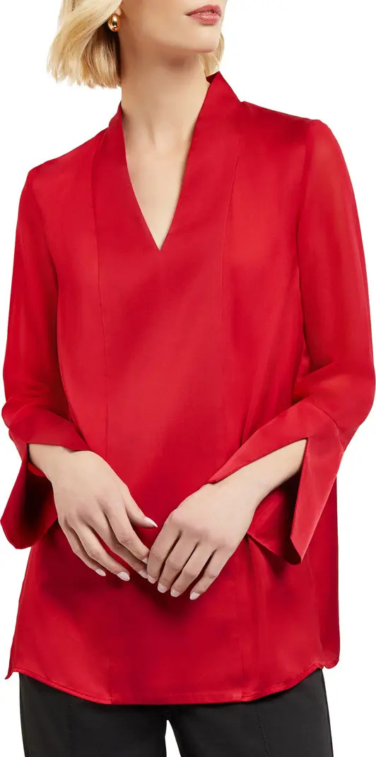 Misook Long Sleeve Crêpe de Chine Blouse | Nordstrom | Nordstrom
