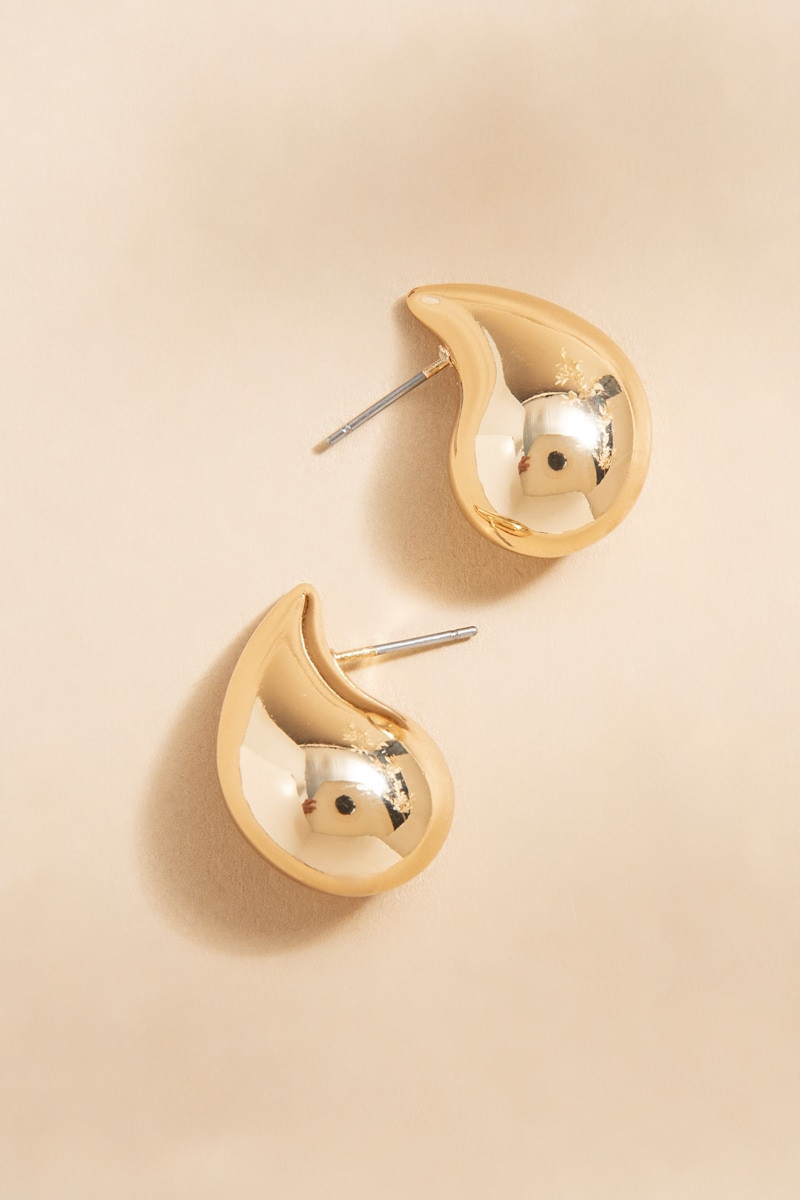 Nichole Metal Drip Silver Stud Earrings | Francesca's