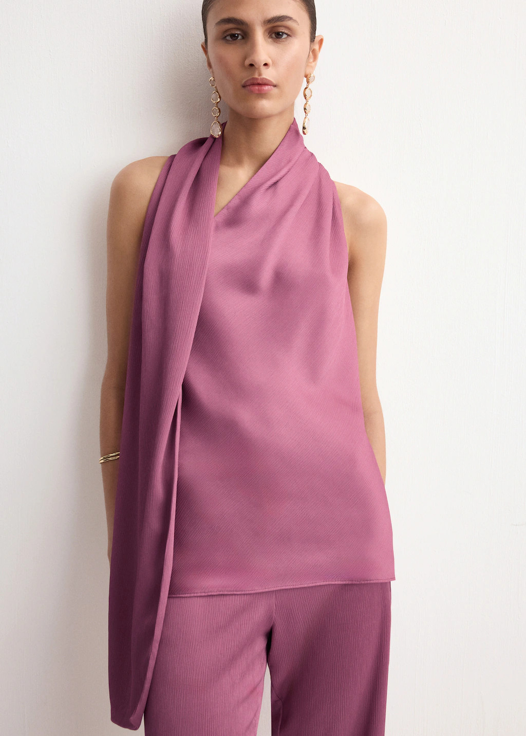 Scarf neck top | Mango (US/MX/AU)