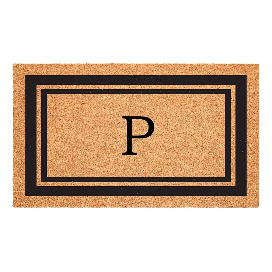 Calloway Mills 152961830P Black Border 18" x 30" Monogram Doormat, (Letter P) | Amazon (US)