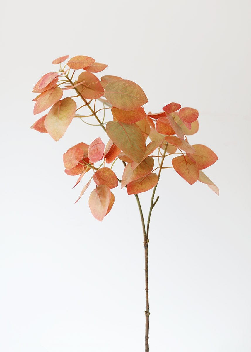 Fake Smoke Tree Autumn Leaves in Terra Cotta - 28" | Afloral (US)