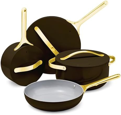 Caraway Non-stick Ceramic Cookware Set (12 Piece) Pots, Pans, Lids and Kitchen Storage - PFAS & P... | Amazon (US)