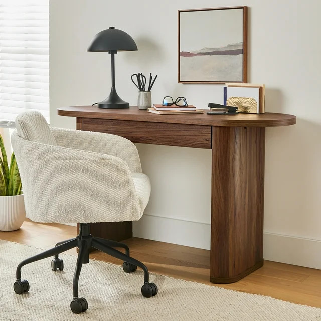 Better Homes & Gardens Juliet Oval Writing Desk, Walnut Finish | Walmart (US)