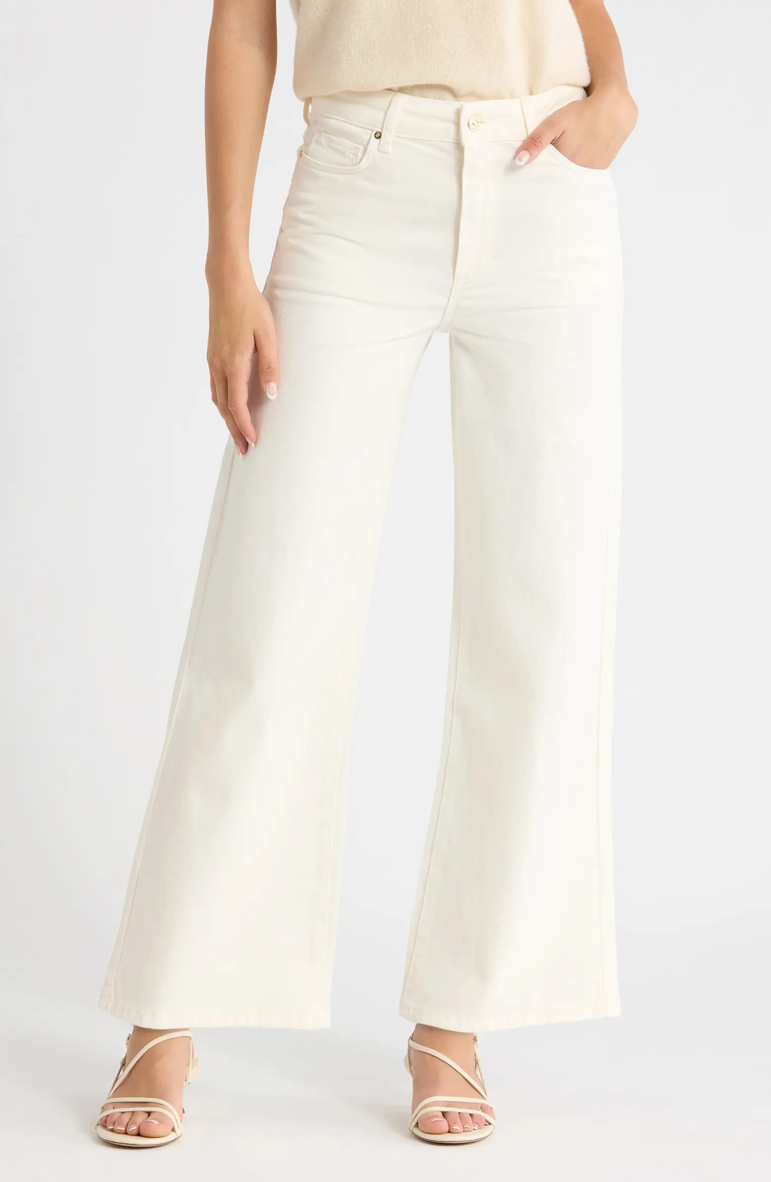 PAIGE Anessa High Waist Ankle Wide Leg Jeans | Nordstrom | Nordstrom