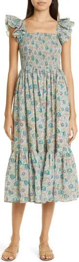 Olympia Smocked Midi Dress | Nordstrom