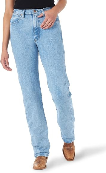 Wrangler Women's Cowboy Cut High Rise Slim Fit Tapered Leg Jean | Amazon (US)