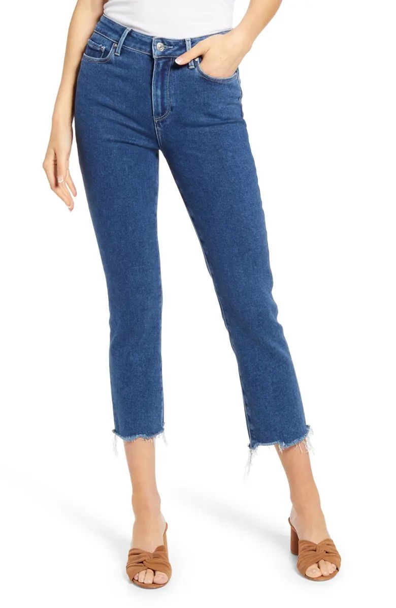 PAIGE Cindy Raw Hem Crop Straight Leg Jeans | Nordstrom | Nordstrom