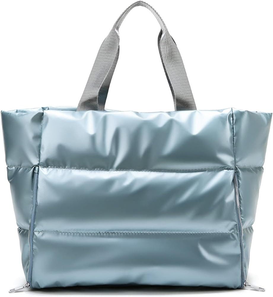 Women Large Quilted Puffer Tote Bag Soft Padded Down Winter Handbag Space Totes Puffer Shoulder B... | Amazon (US)