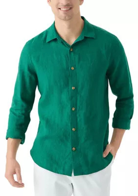 Nautica Men's Linen Shirt, Green, X-Large | Belk
