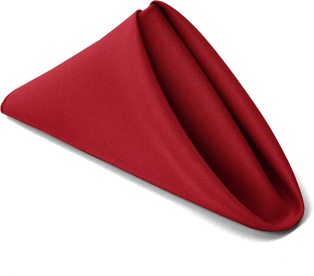 TableLinensforLess 17x17 Inch Polyester Cloth Napkins, Set of 12 (Cherry Red) | Amazon (US)