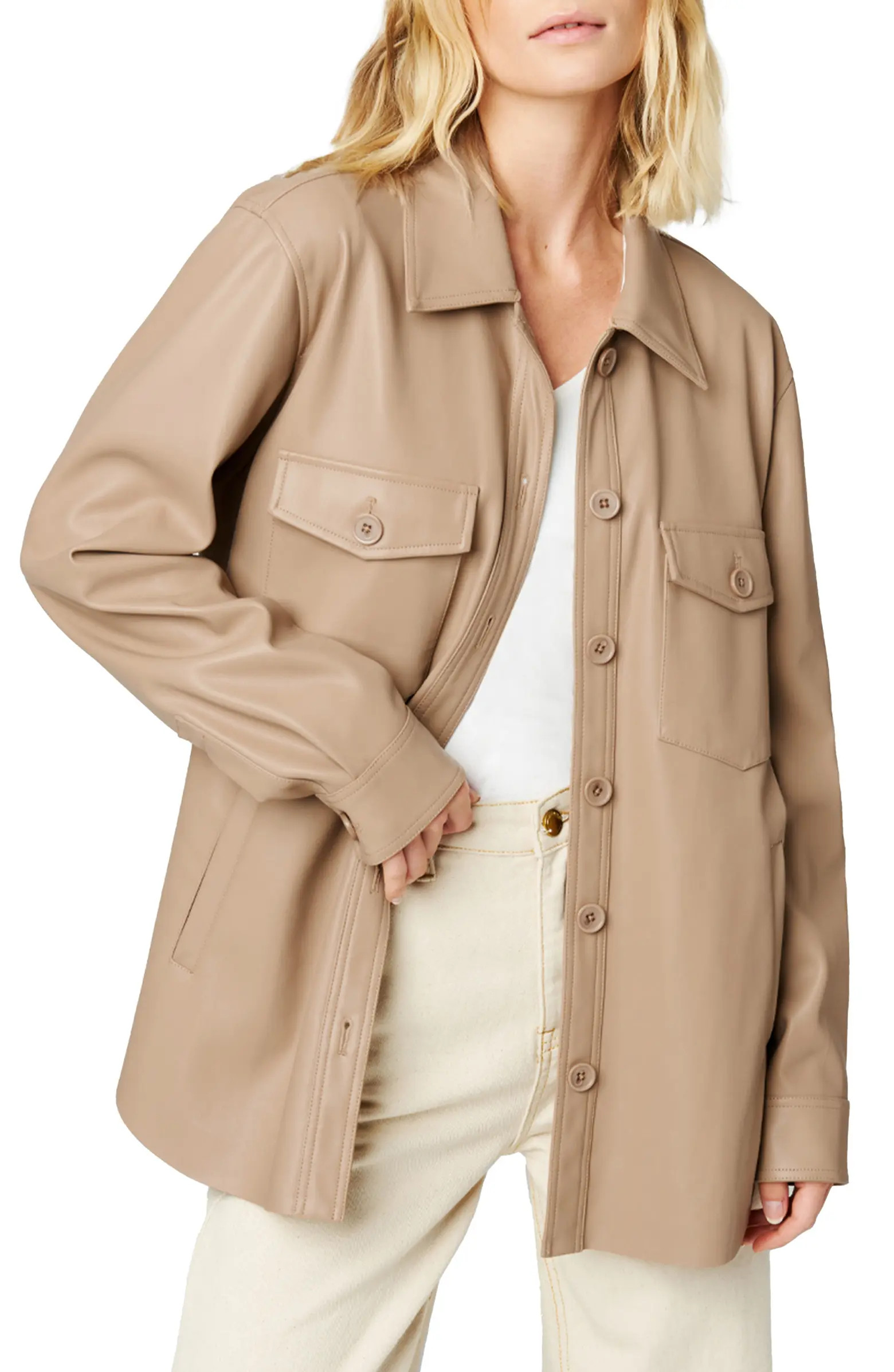 BLANKNYC Faux Leather Shacket | Nordstrom | Nordstrom