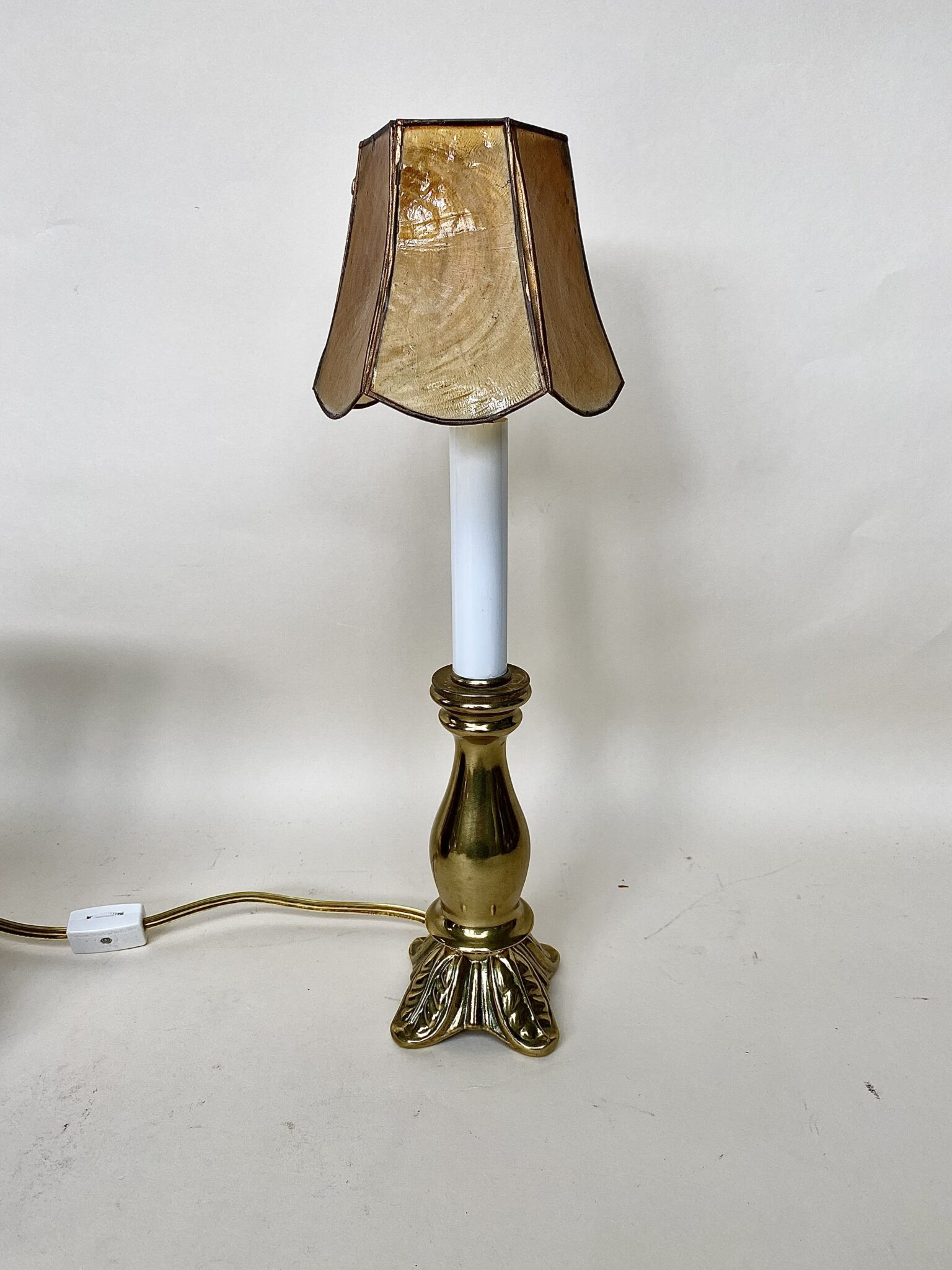 Small Brass and Capiz Kitchen Lamp | Vintage Keepers