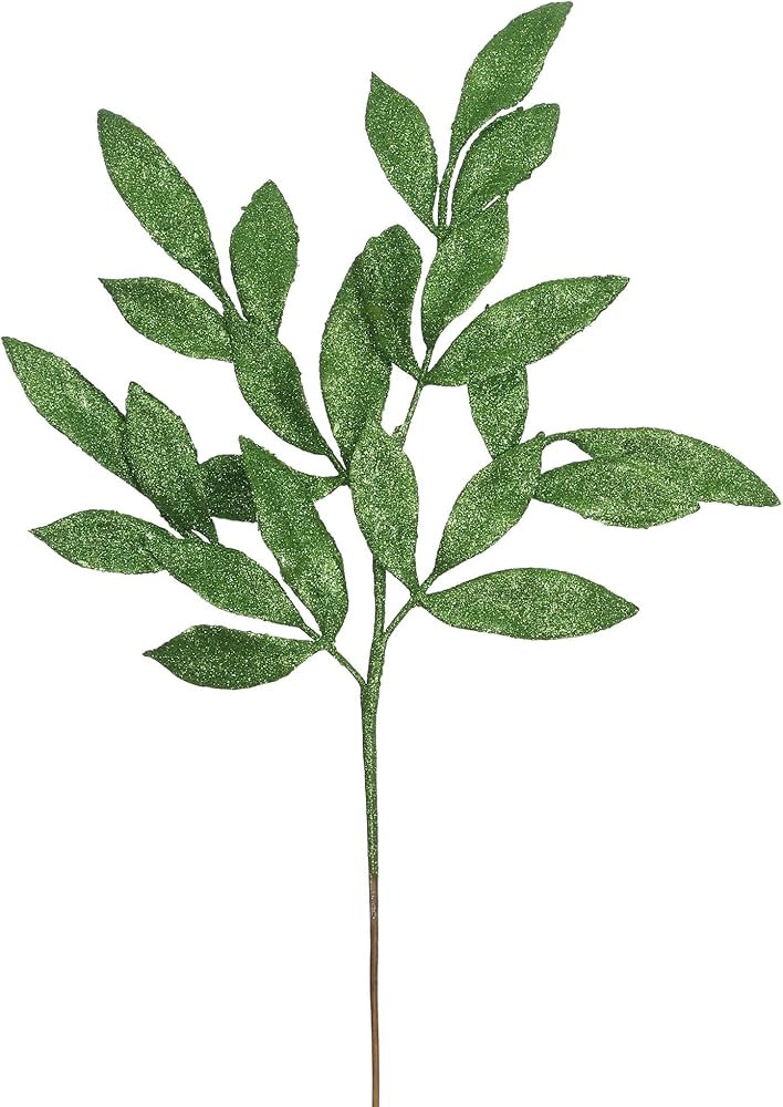 Vickerman 22" Green Glitter Bayleaf Artificial Christmas Spray. Includes 12 Sprays per Pack. | Amazon (US)