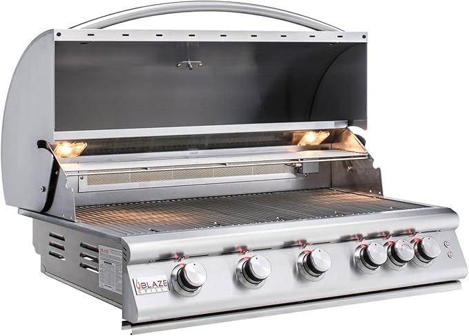 Outdoor Kitchen Professional Built-in BBQ Grill | 40" 5-Burner Natural Gas NG Grill W/Rear Infrar... | Amazon (US)